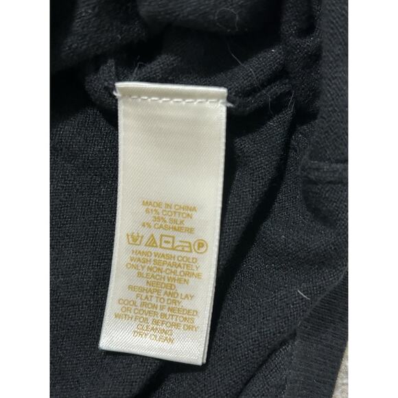 Kate Spade New York Black Cashmere Silk Cotton Blend Button Up Cardigan Size XS - Picture 6 of 7